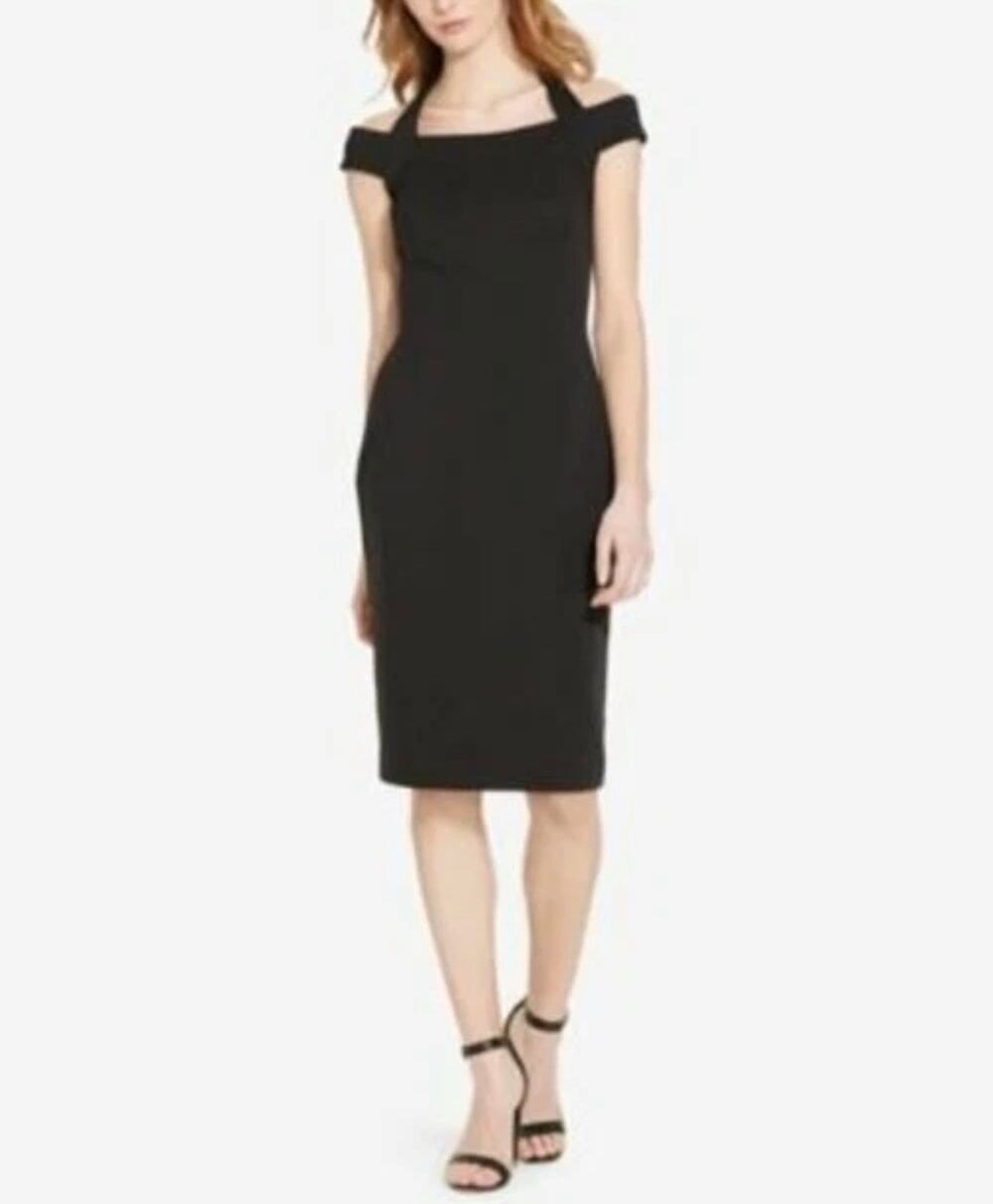 Lauren Ralph Lauren Black Bernecello Halter Dress Off Shoulder Size 6